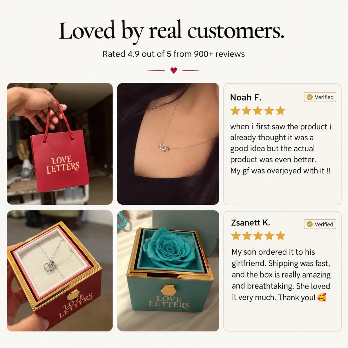 Eternal Rose Box with Name Engraved Necklace