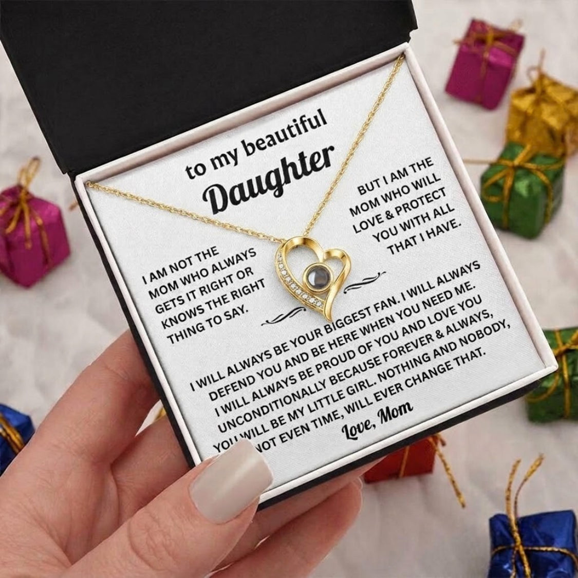 To My Daughter Photo Necklace - Gift from Mom