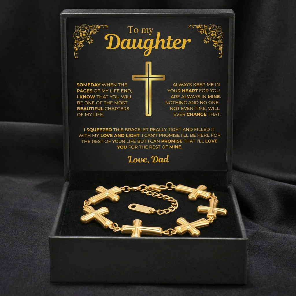 To My Daughter Cross Bracelet - Gift from Dad