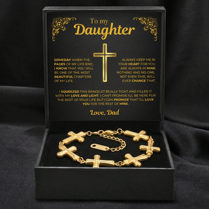To My Daughter Cross Bracelet - Gift from Dad