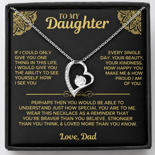 To My Daughter - Love Knot Necklace - Gift from Dad