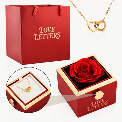 Eternal Rose Box with Name Engraved Necklace