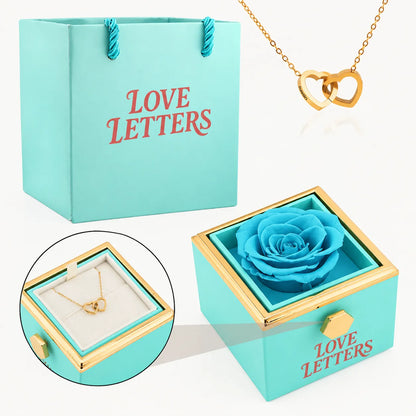 Eternal Rose Box with Name Engraved Necklace