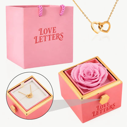 Eternal Rose Box with Name Engraved Necklace