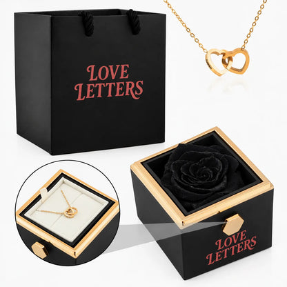 Eternal Rose Box with Name Engraved Necklace