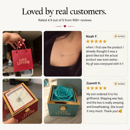 Eternal Rose Box with Name Engraved Necklace