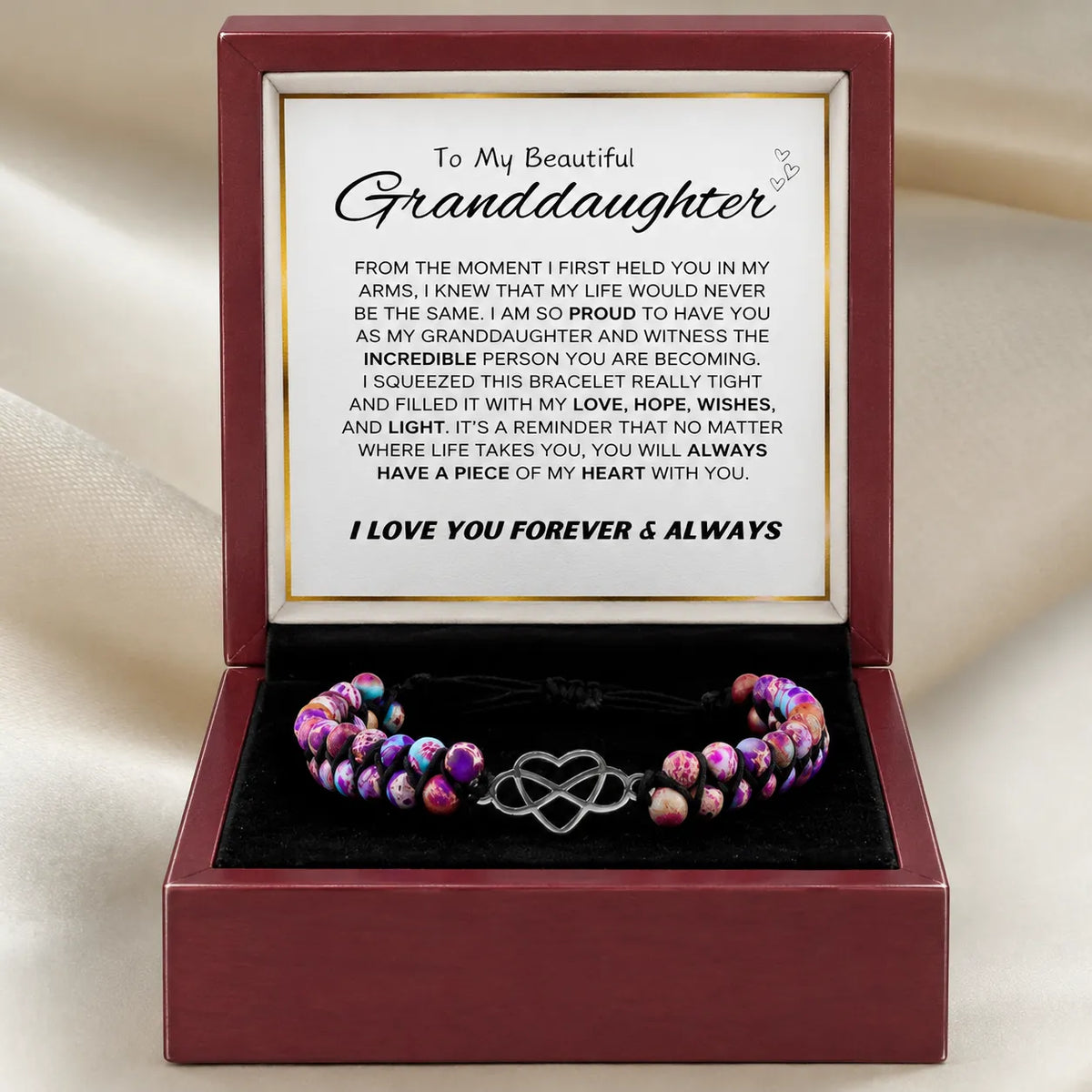 To My Granddaughter Forever Love Bracelet