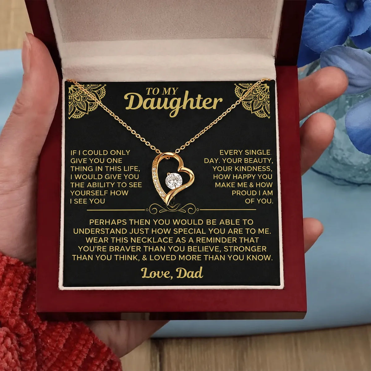 To My Daughter - Love Knot Necklace - Gift from Dad