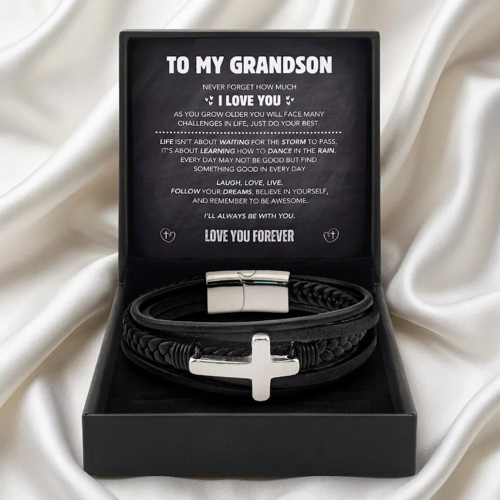 Grandson's Eternal Cross Faith Bracelet