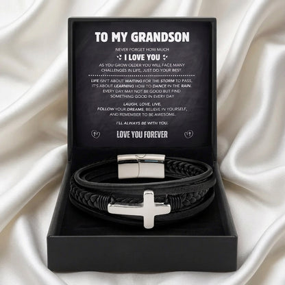 Grandson's Eternal Cross Faith Bracelet