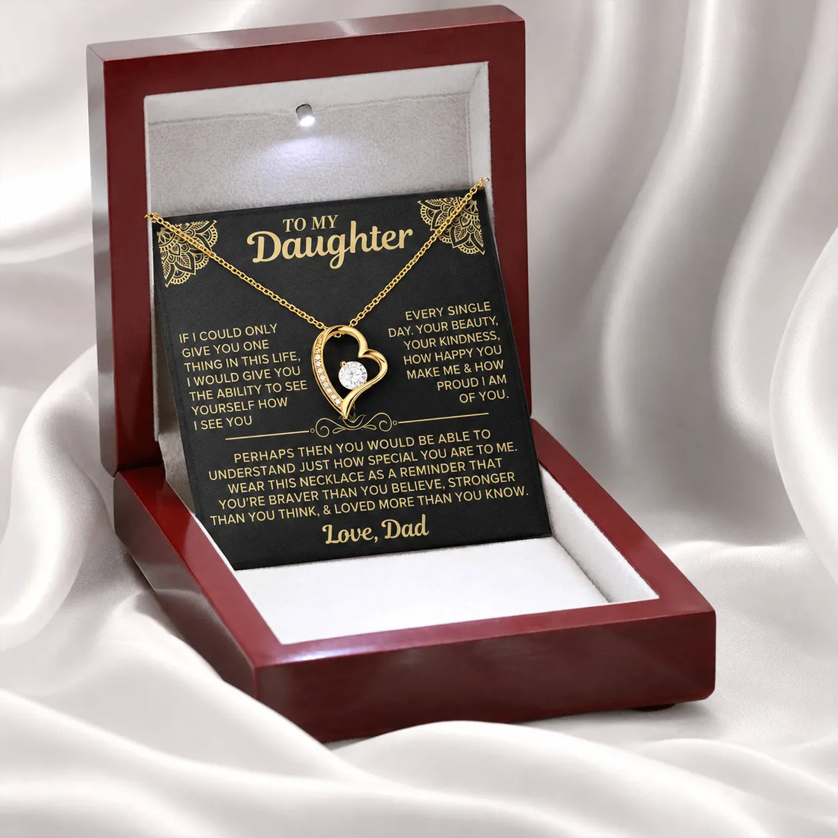 To My Daughter - Love Knot Necklace - Gift from Dad