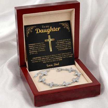 To My Daughter Cross Bracelet - Gift from Dad
