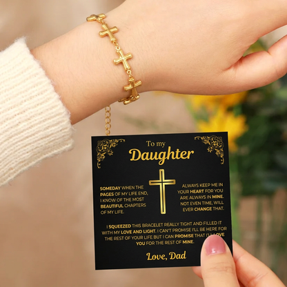 To My Daughter Cross Bracelet - Gift from Dad
