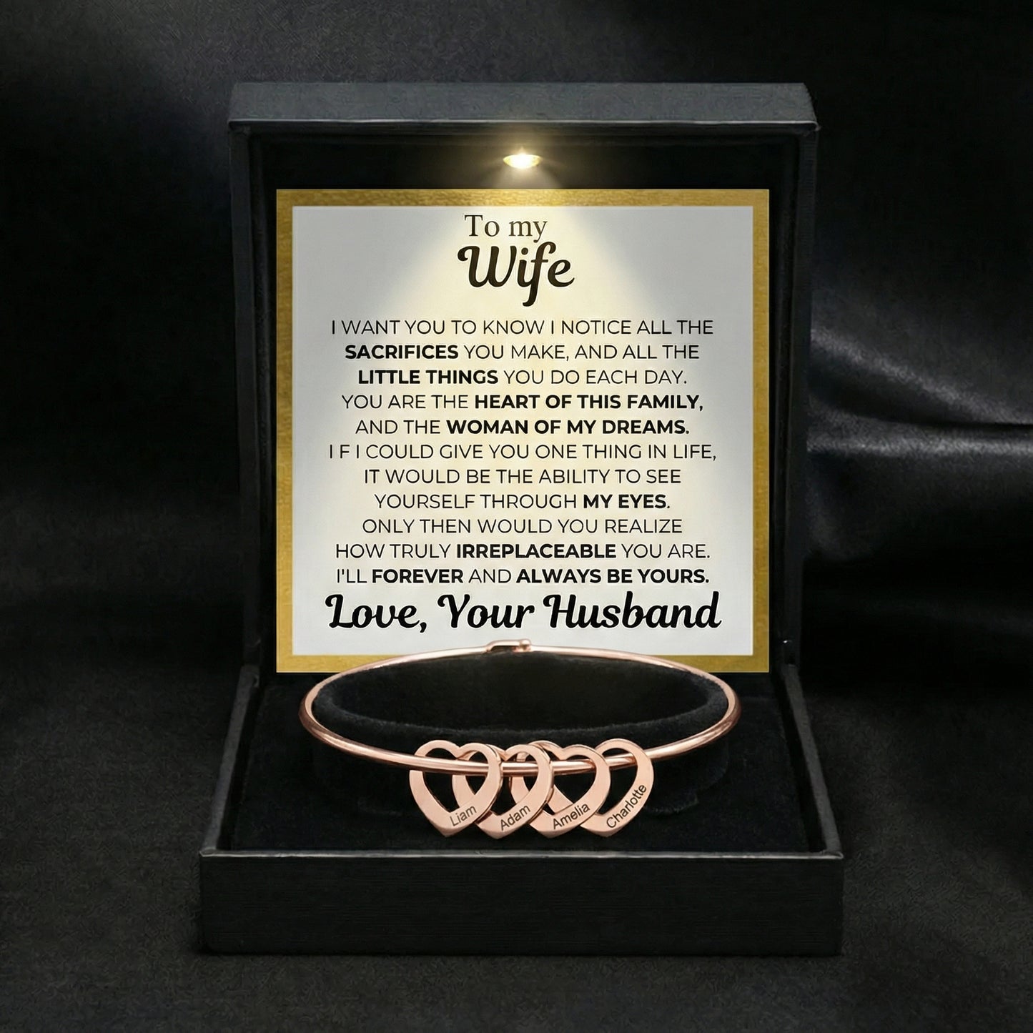 To My Wife - Heart Of Our Family Bracelet