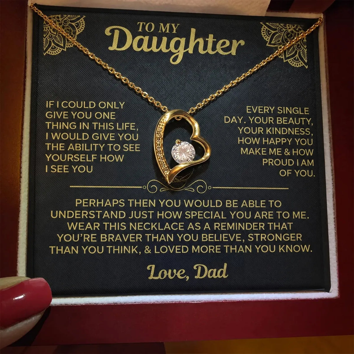 To My Daughter - Love Knot Necklace - Gift from Dad
