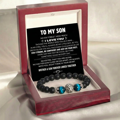 To My Son Lion Head Bracelet