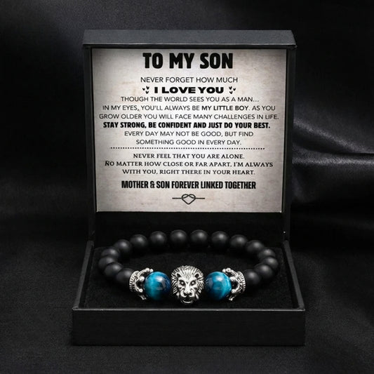 To My Son Lion Head Bracelet