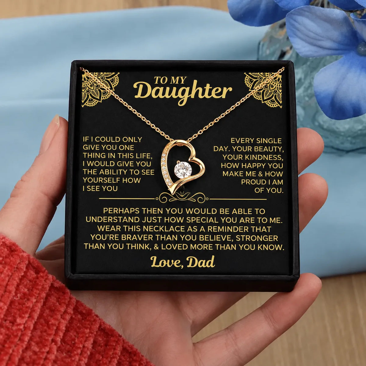 To My Daughter - Love Knot Necklace - Gift from Dad