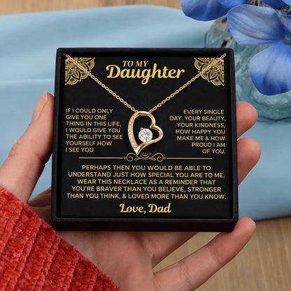 To My Daughter - Love Knot Necklace - Gift from Dad