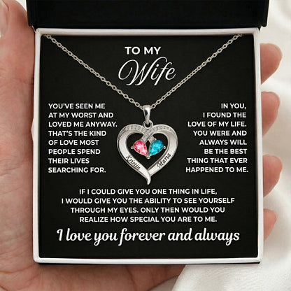 To My Wife - Birthstone Necklace