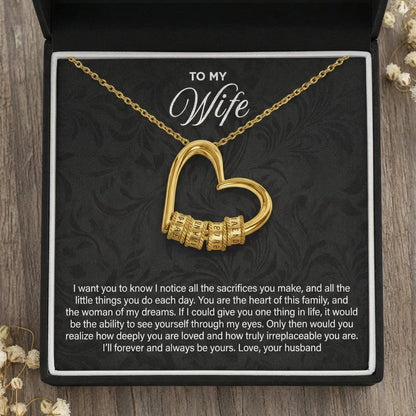 To My Wife - Heart of our family Necklace