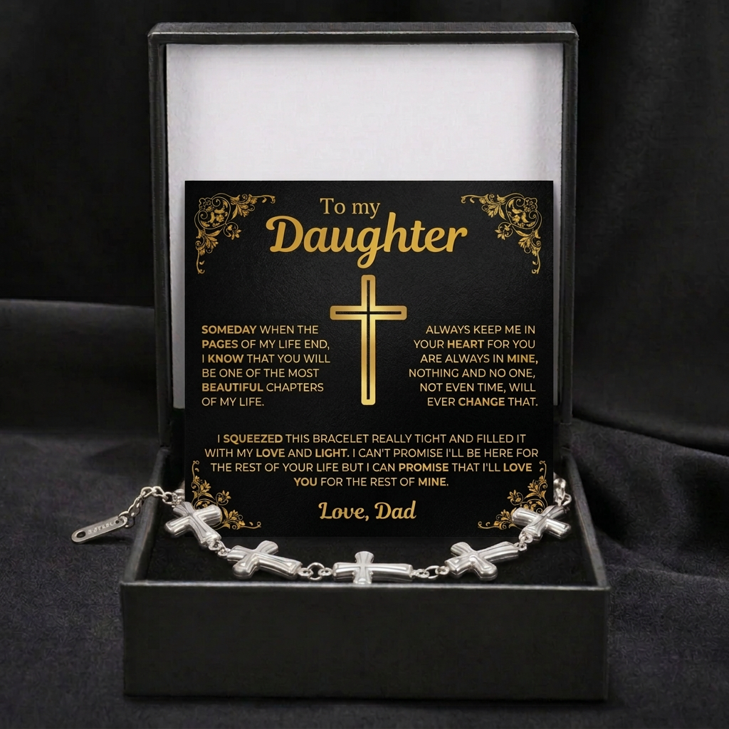 To My Daughter Cross Bracelet - Gift from Dad