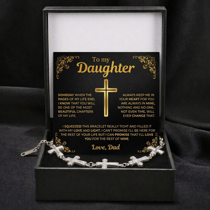 To My Daughter Cross Bracelet - Gift from Dad