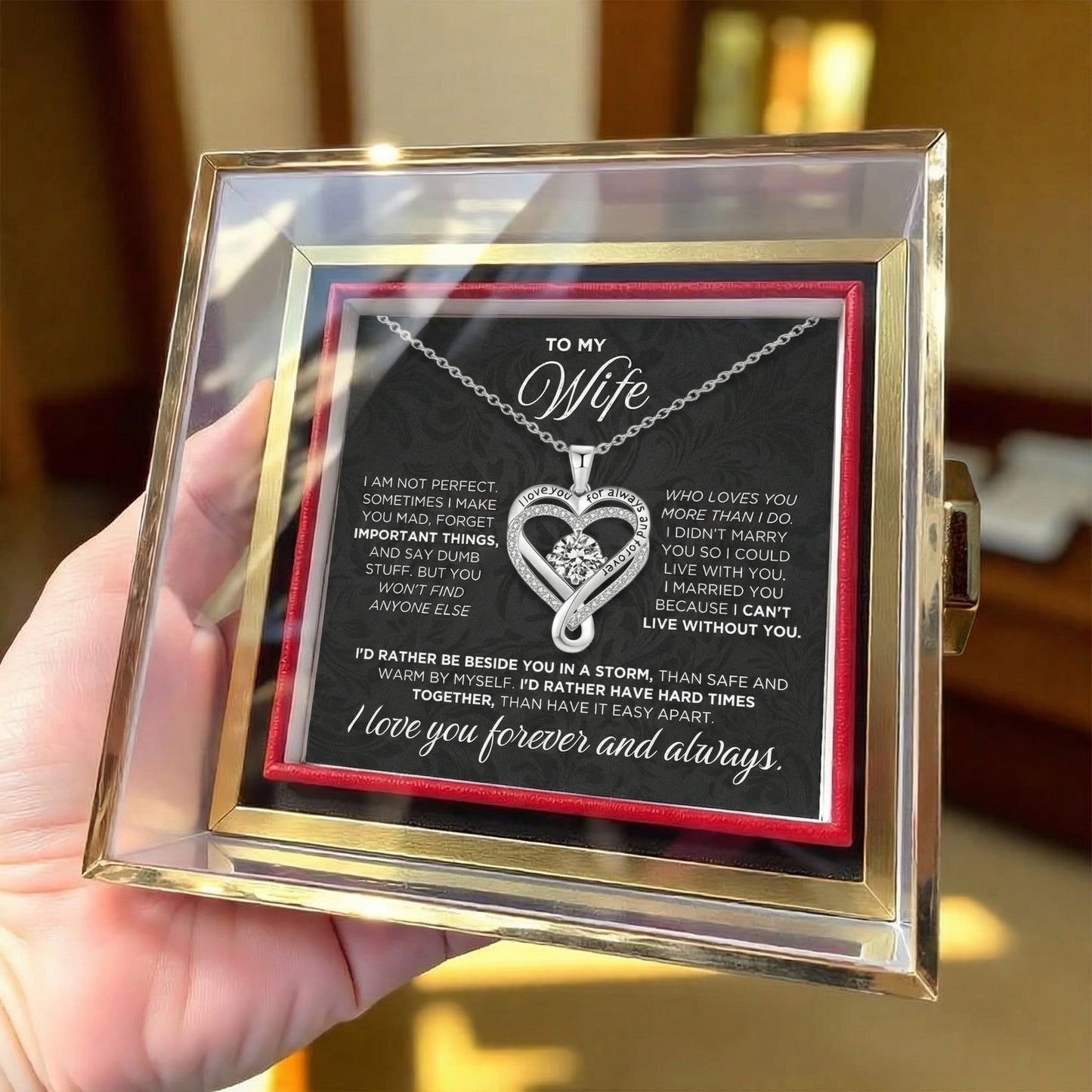 To My Wife - Love You Forever & Always Necklace