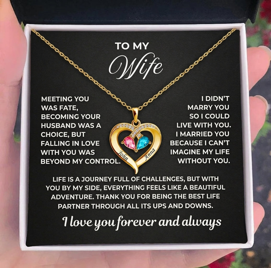 To My Wife - Birthstone Necklace