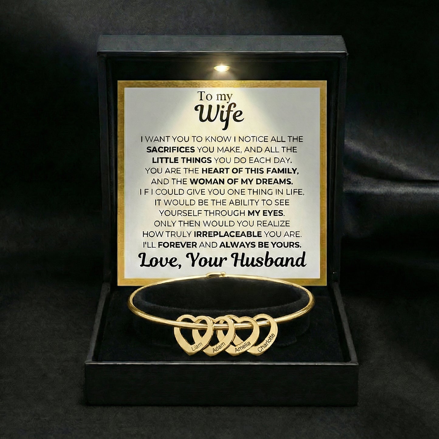 To My Wife - Heart Of Our Family Bracelet