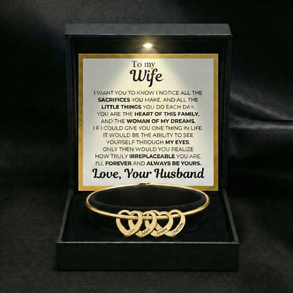 To My Wife - Heart Of Our Family Bracelet