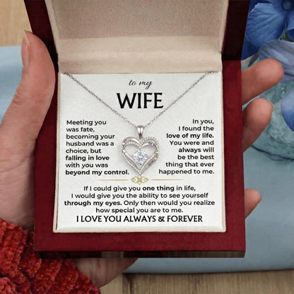 To My Wife - Love Of My Life - Twin Hears Necklace