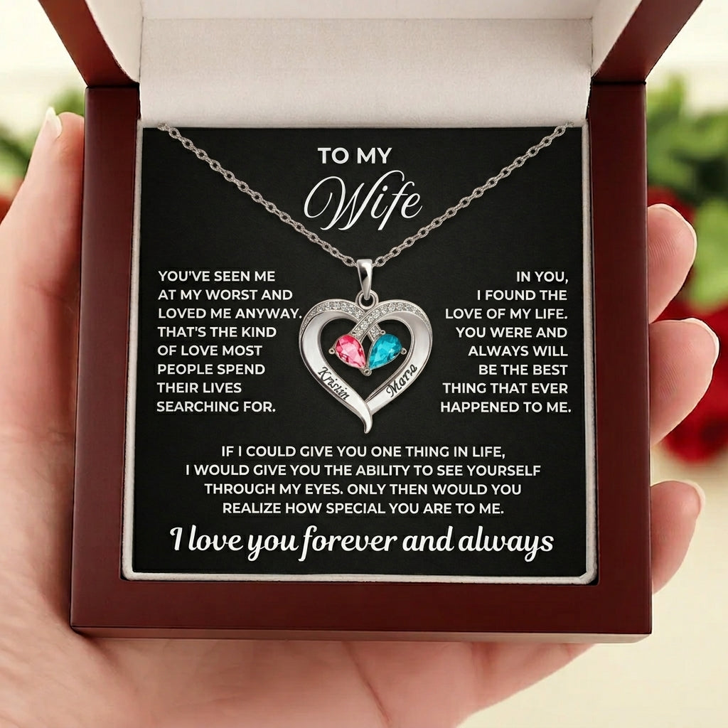 To My Wife - Birthstone Necklace