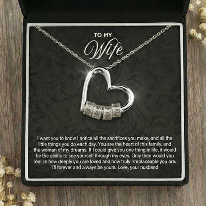 To My Wife - Heart of our family Necklace