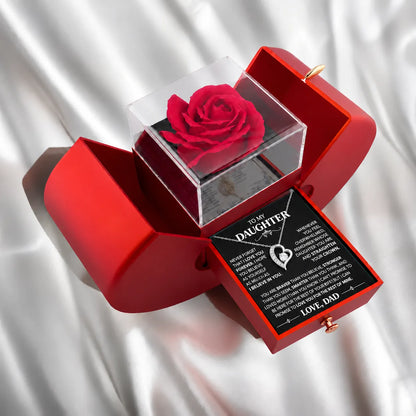 To My Daughter Necklace - I Love You Forever - Forever Rose Gift Box