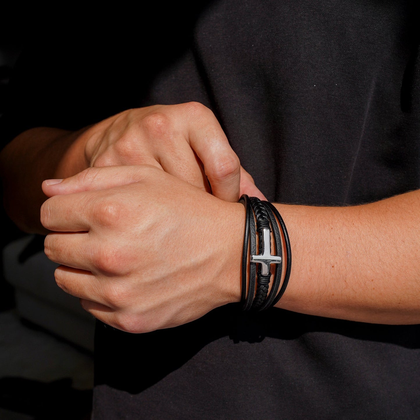 Grandson's Eternal Cross Faith Bracelet