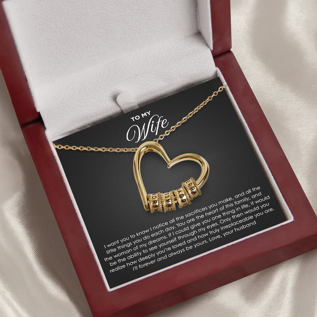To My Wife - Heart of our family Necklace