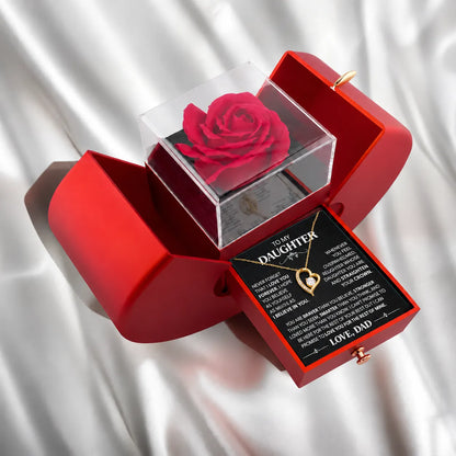 To My Daughter Necklace - I Love You Forever - Forever Rose Gift Box