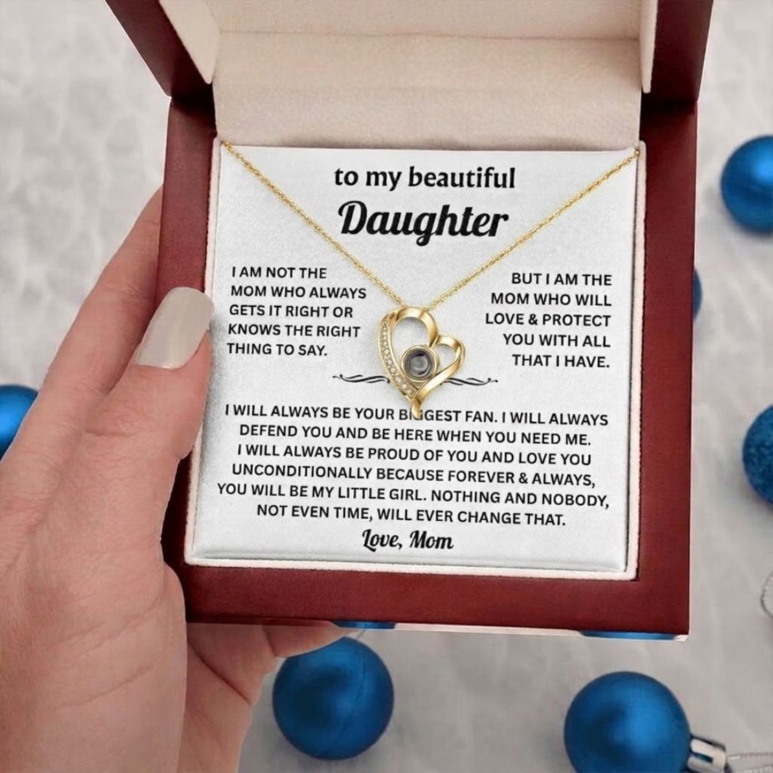 To My Daughter Photo Necklace - Gift from Mom