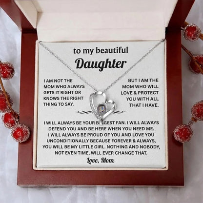 To My Daughter Photo Necklace - Gift from Mom