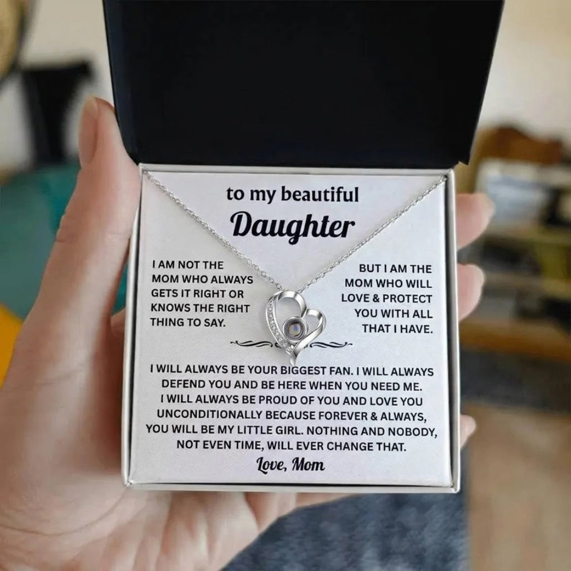 To My Daughter Photo Necklace - Gift from Mom