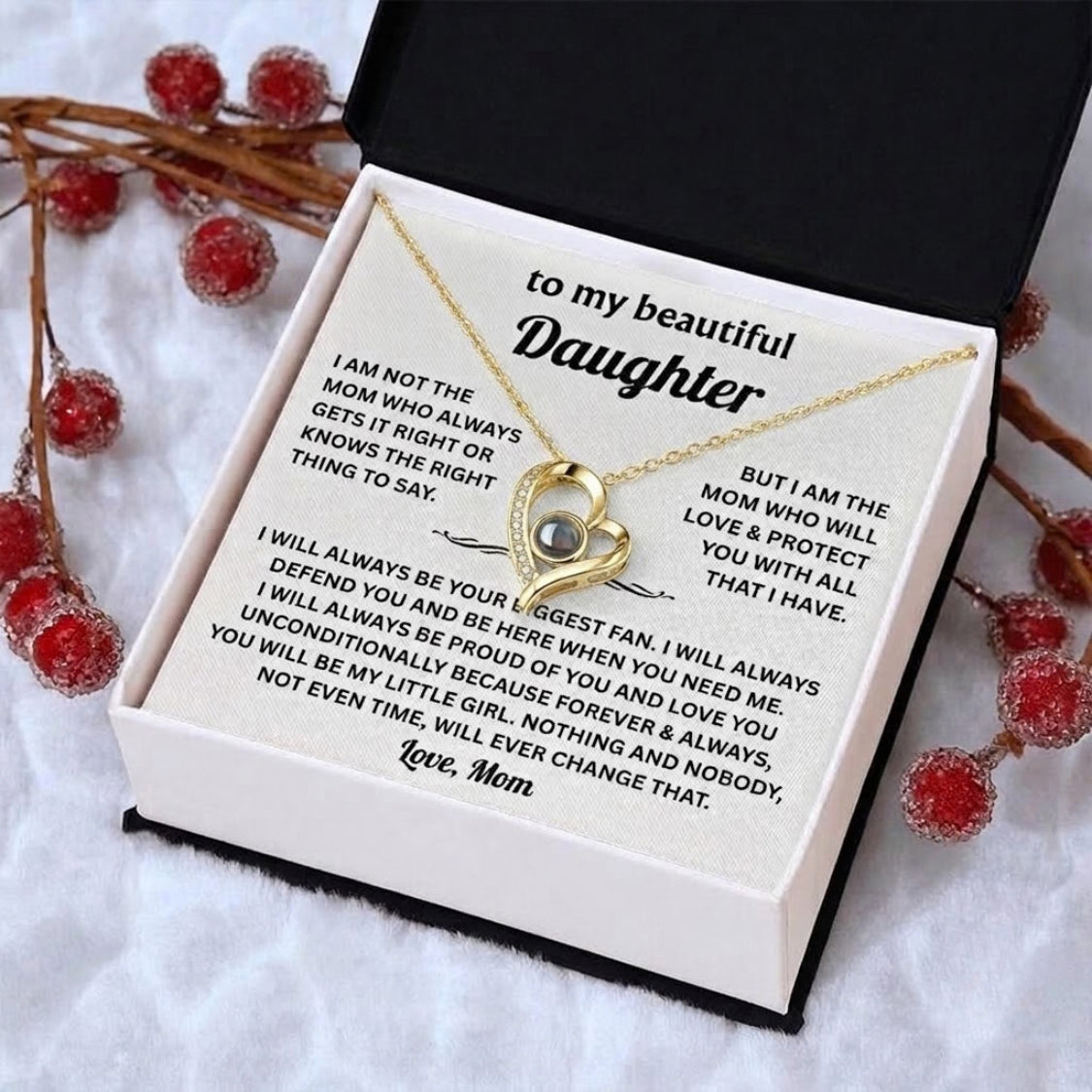 To My Daughter Photo Necklace - Gift from Mom