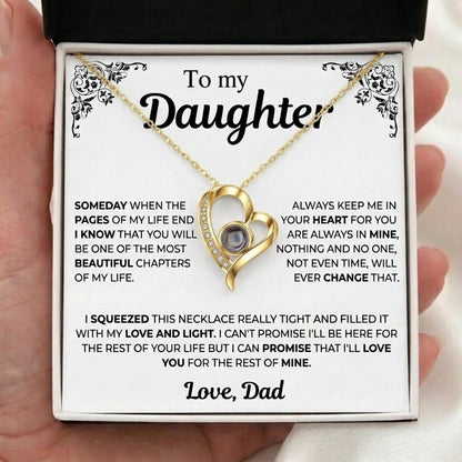 To My Daughter Photo Necklace - Gift from Dad