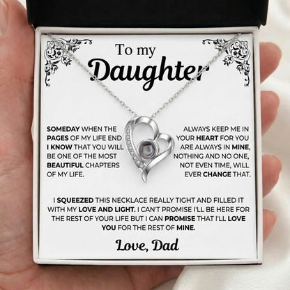 To My Daughter Photo Necklace - Gift from Dad