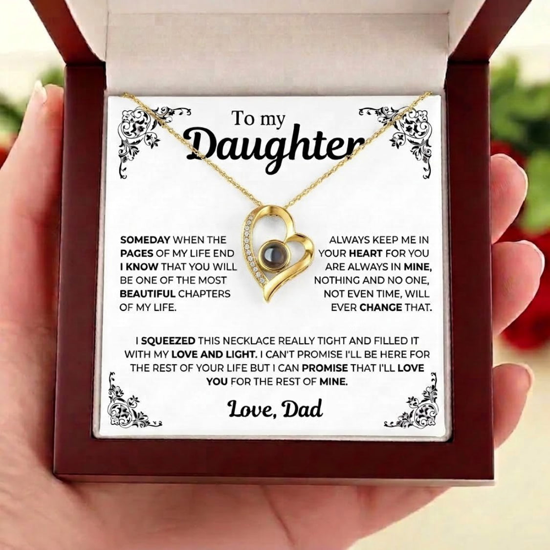 To My Daughter Photo Necklace - Gift from Dad