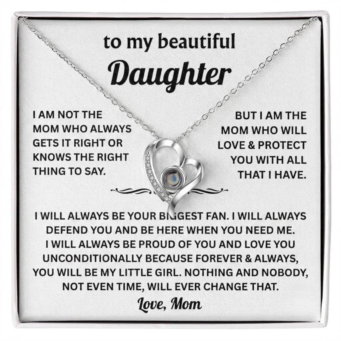 To My Daughter Photo Necklace - Gift from Mom