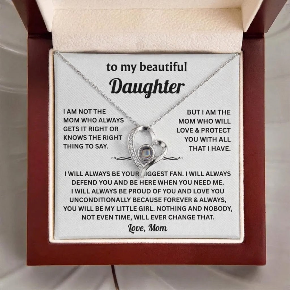 To My Daughter Photo Necklace - Gift from Mom