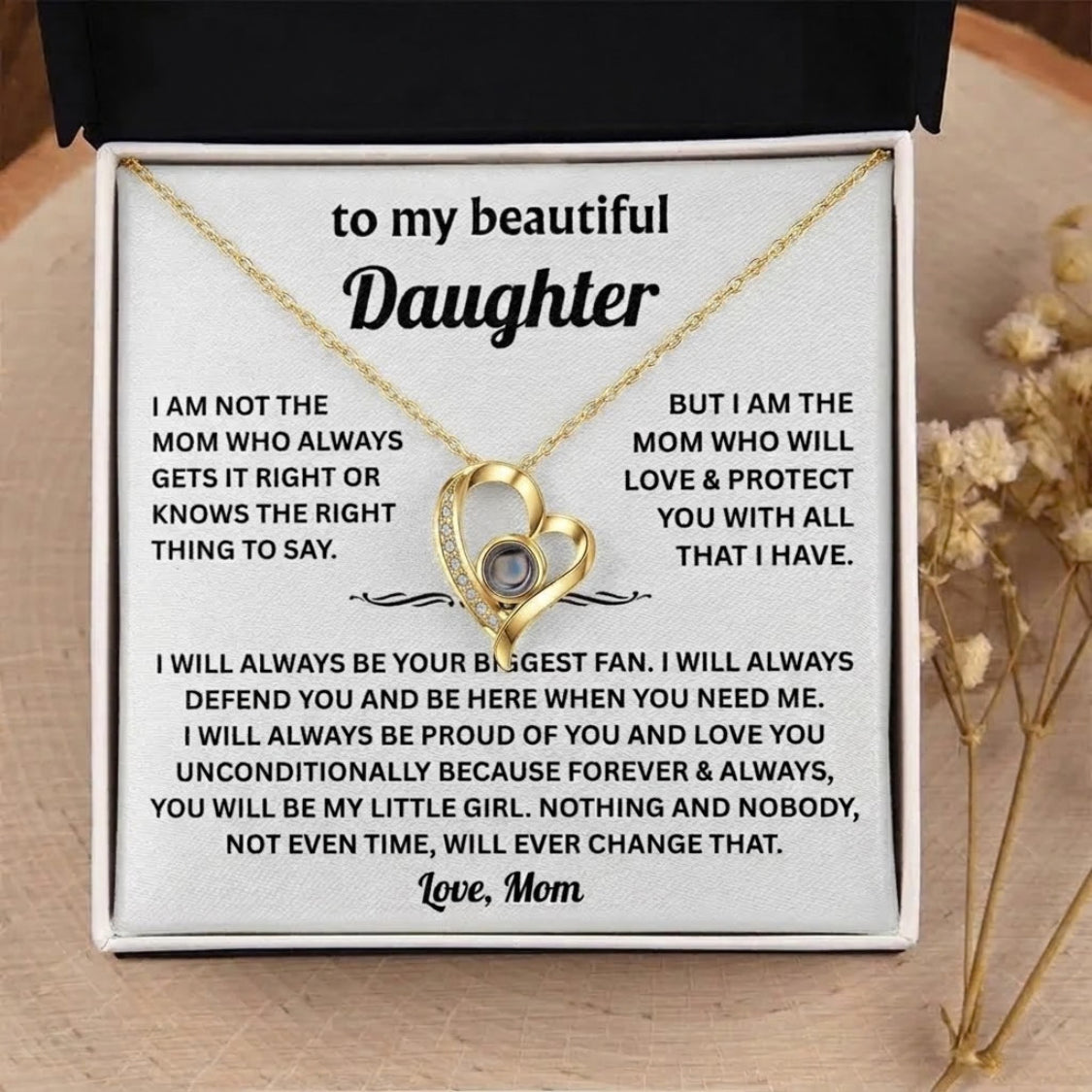 To My Daughter Photo Necklace - Gift from Mom