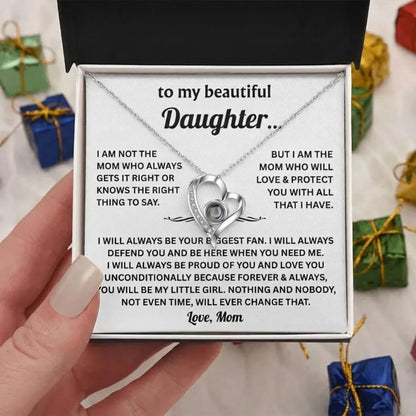 To My Daughter Photo Necklace - Gift from Mom