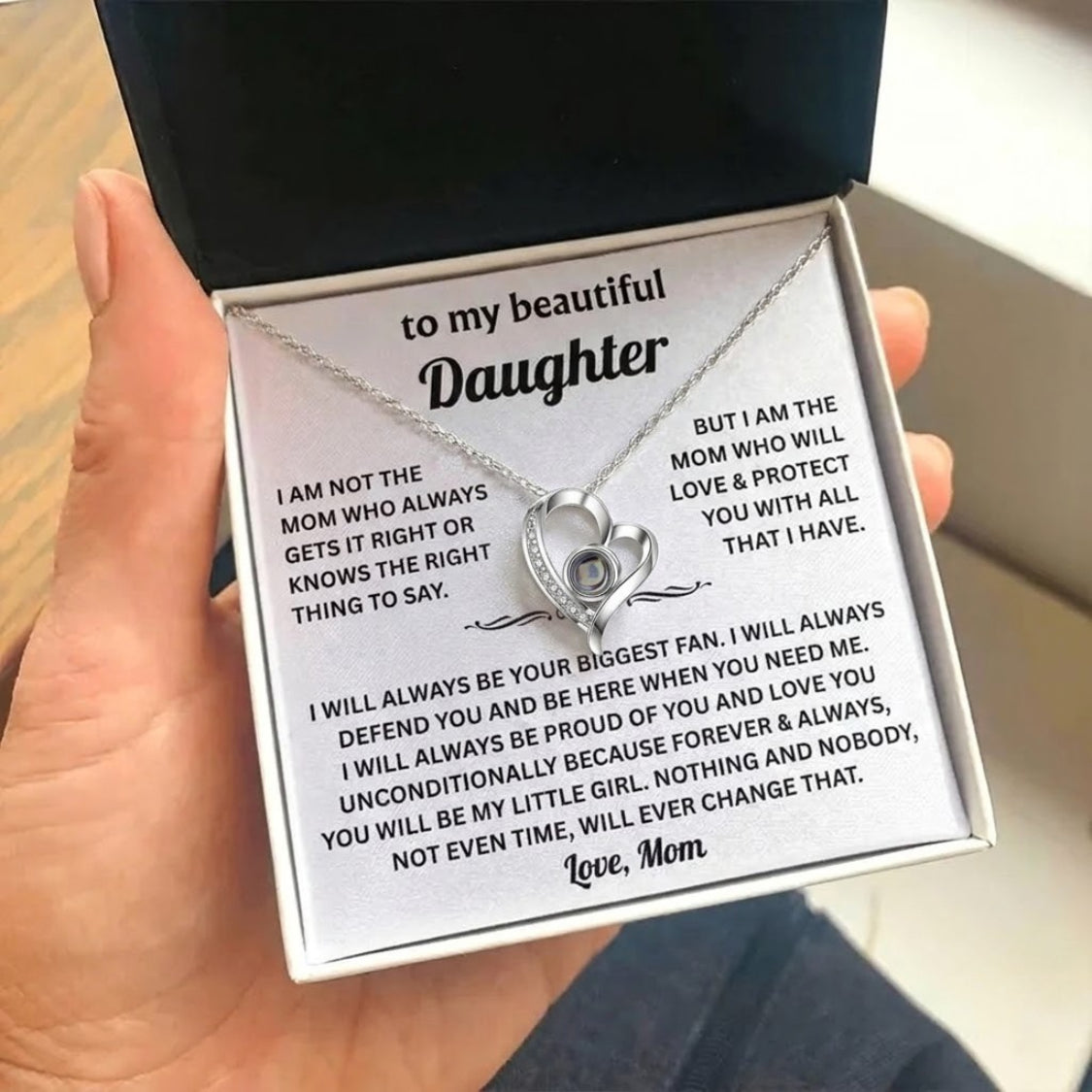 To My Daughter Photo Necklace - Gift from Mom